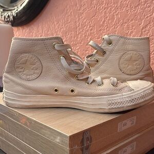 Converse Cream High-Top Sneakers